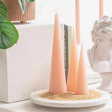 Novelty Shape Candles - Fleur Cone Candle Peach (7x30cmH)
