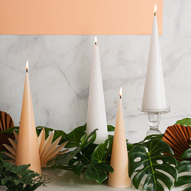 Novelty Shape Candles - Fleur Cone Candle White (7x30cmH)