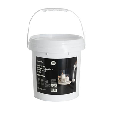 Pillar Candles - Crystal Natural Candle Sand Wax White Bulk Bucket (10kg)