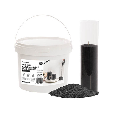 Candle Sand Wax - Crystal Natural Candle Sand Wax with 120 Wicks Black (3kg)