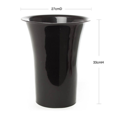 Flower Display Vase 8L Black (27cmDx33cmH)