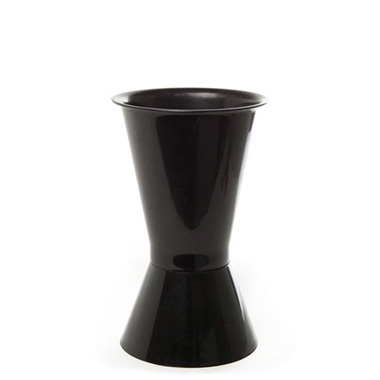 Plastic Flower Vases - Flower Display Vase Footed Black (20Dx33cmH)
