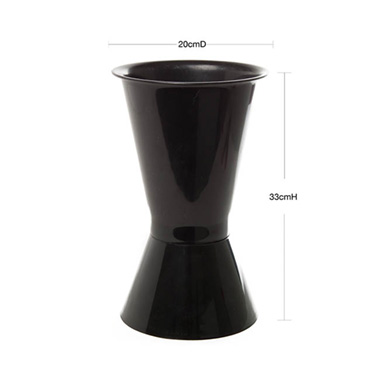 Flower Display Vase Footed Black (20Dx33cmH)