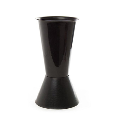 Plastic Flower Vases - Flower Display Vase Footed Black (22Dx41cmH)