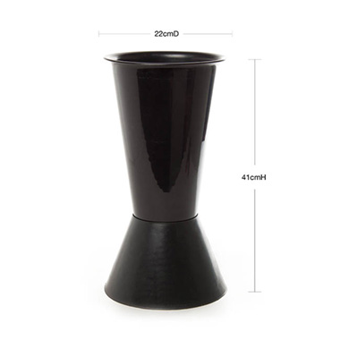 Flower Display Vase Footed Black (22Dx41cmH)