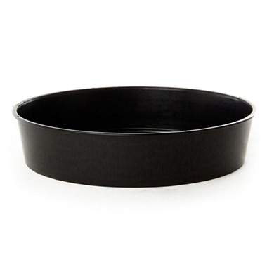 Large Flower Bowl & Guard - Bowl Plastic Round (23Dx5cmH) Black