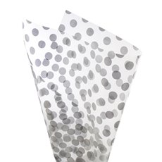 Cello Pattern - Cello Clear Bold Dots 40mic Silver (50x70cm) Pack 100