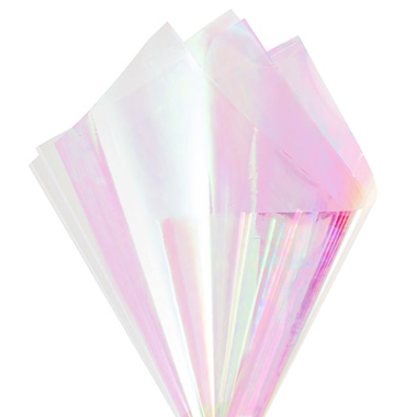 Clear Cellophane - Cello Iridescent 40mic Transparent Pack 100 (50x70cm)