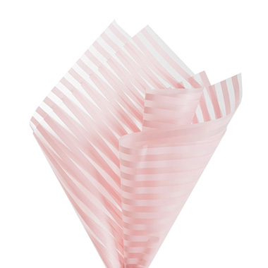 Cello Frosted - Cello Frosted Vogue Stripes 50mic Baby Pink Pk100 (60x60cm)
