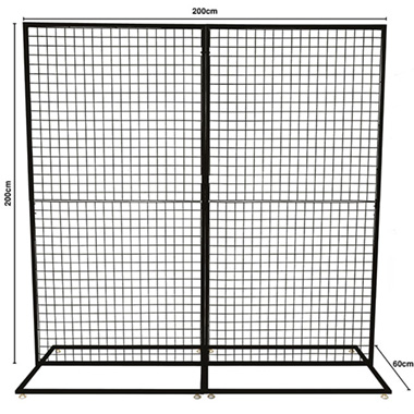 Backdrop Standing Frame with Mesh Black (2mx2mH)