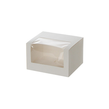 Patisserie & Cake Boxes - Patisserie Window Box 5 White (130x110x80mmH)
