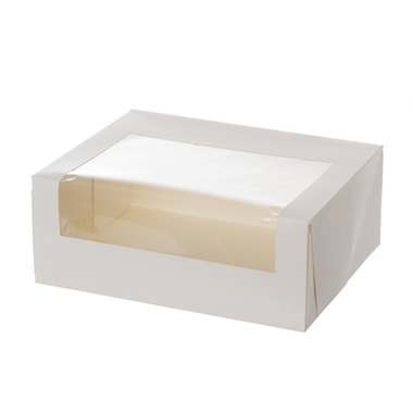 Patisserie & Cake Boxes - Patisserie Window Box 6 Cupcakes White (255x200x100mmH)