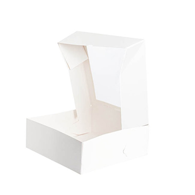 Patisserie Square Window Box 11 White (280x280x100mmH)