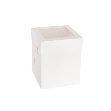 Cake & Pastry Boxes - Cake Pastry Window Box Tall 8 Square White (20x20x25cmH)