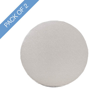 Cake Boards - Cake Board Wrapped Card 12 Round Silver Pack 2 (30x1.2cmH)