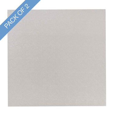 Cake Boards - Cake Board Wrapped Card 16 Square Silver Pk2 (40x40x1cmH)