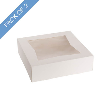 Pastry Dessert Pie Boxes - Cookie Pie Pastry Dessert Box 9 White Pack 2 (23x23x6cmH)