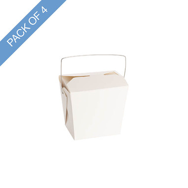 Noodle Takeaway Boxes - Noodle Takeaway Box 470ml 16oz Wire Handle Pk4 (75x55x85mmH)