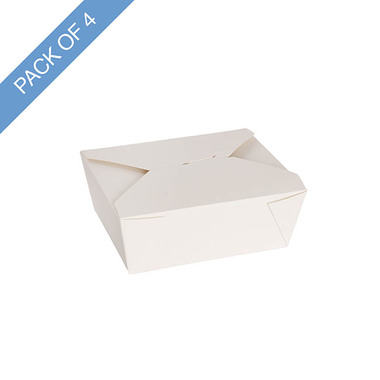 Catering Boxes - Food Takeaway Box Large White Pack 4 (17.2x14x6.5HcmH)