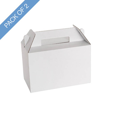 Gable Hamper Boxes - Gable Food Hamper Box Flat Pack White Pack 2 (21.5x12x14Hcm)