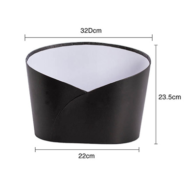 Hamper Bucket Oval Large Black (32x22x23.5cmH)