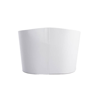 Hamper Bucket Oval Large White (32x22x23.5cmH)