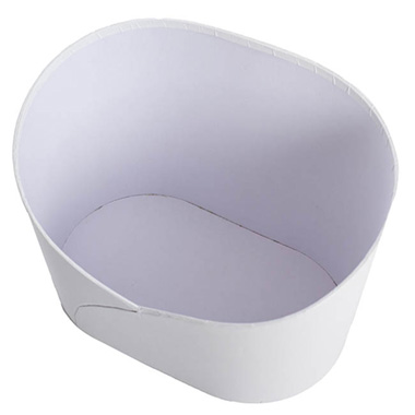Hamper Bucket Oval Medium White (26.5x18.5x18cmH)