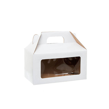 Gable Box With Window Flat Pack Large White(24x13x13cm)