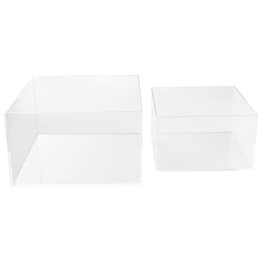 Acrylic Hamper and Gift Box Square Clear Set 2 (25x15Hcm)