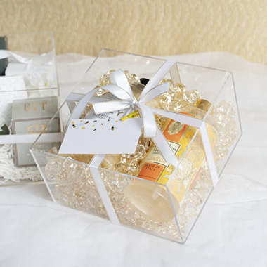 Acrylic Hamper and Gift Box Square Clear Set 2 (25x15Hcm)
