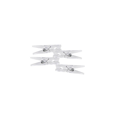 Decorative Pegs - Plastic Craft Pegs Pack 25 Clear (35mm x 5mm)