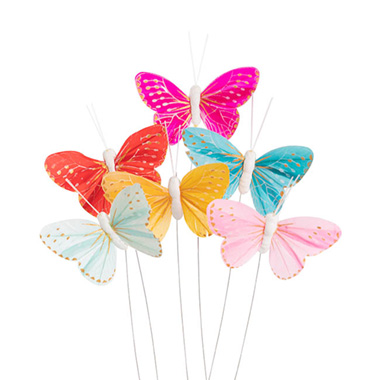 Butterfly Picks - Pick Butterfly 10cm Assorted Set 1 Pack 12