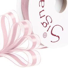 Organza Ribbons - Ribbon Organdina Satin Stripes Baby Pink (15mmx20m)
