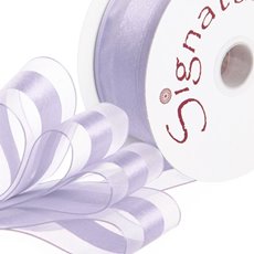 Organza Ribbons - Ribbon Organdina Satin Stripes Lavender (38mmx20m)