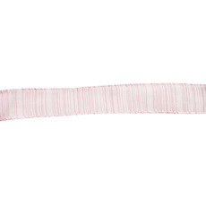 Ribbon Organza Wire Edge Striped Baby Pink (25mmx20m)
