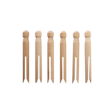 Decorative Pegs - Wooden Dolly Pegs Pack 12 Natural (110mmx10mm)