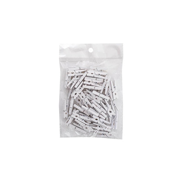 Wooden Pegs White Bag 50 (25mm)