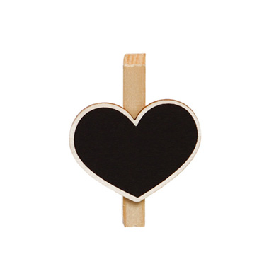 Decorative Pegs - Chalkboard Peg Heart Shape (5.5x4.5cm) Pack 4