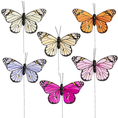 Butterfly Picks - Assorted Butterfly Picks Set 6 Multi (27cmH)