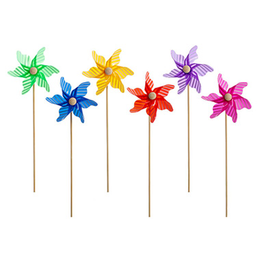 Windmill & Novelty Decorations - Windmill Pick Stripes Pack 12 (9x28cmH) Assorted Colours