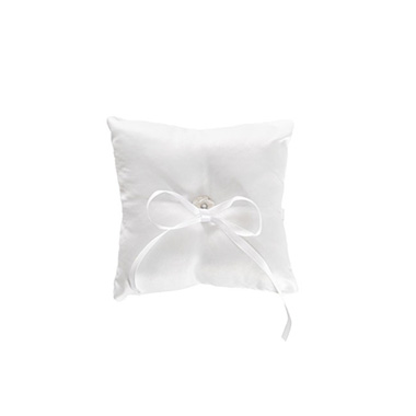 Ceremony Decoration - Wedding Ring Cushion Plain White (17x17cmH)