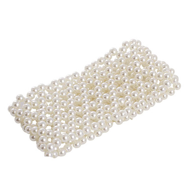 Corsage Wrist Bracelet Pearl Beads Large Cream (8cmLx3.2cmH)