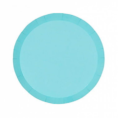 Party Tableware - Paper Round Snack Plate Pastel Blue (18cm) Pack 10