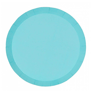 Paper Round Dinner Plate Pastel Blue (23cm) Pack 10