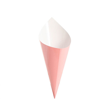 Party Tableware - Paper Snack Cone Pack 10 Pink (24cm x 9cm)