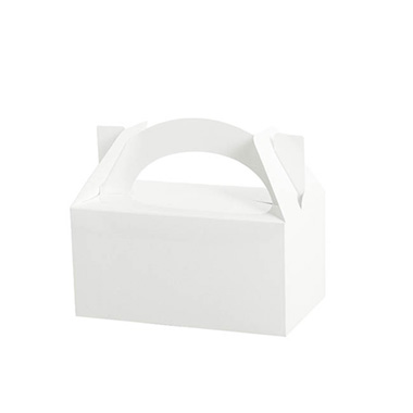 Party Tableware - Lunch Box Cardboard White 5pk (20x16x12cm)