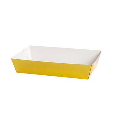 Party Tableware - Lunch Tray Cardboard Metallic Gold 10pk (19x11x4.5cmH)