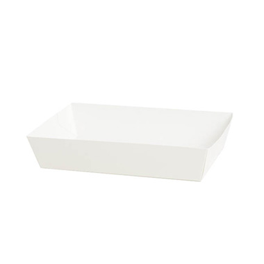 Party Tableware - Lunch Tray Cardboard White 10pk (19x11x4.5cmH)