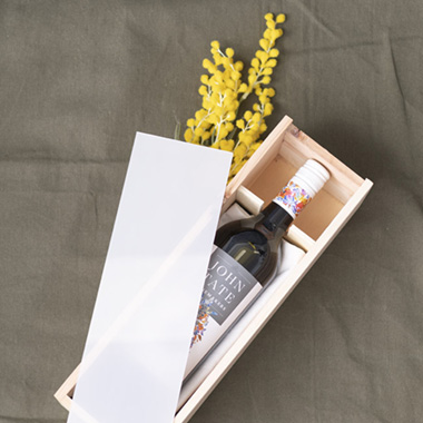 Wooden Wine Box Clear Acrylic Lid Natura (36.5x11.5x11.5cmH)