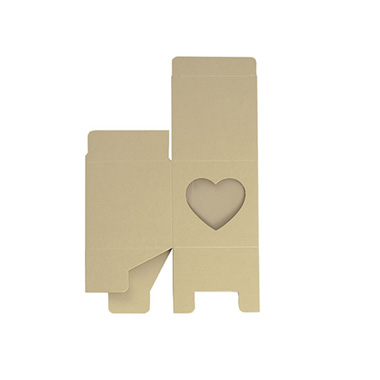 Bomboniere Heart Box Pearl Gold Pack 20 (70x70x70mmH)